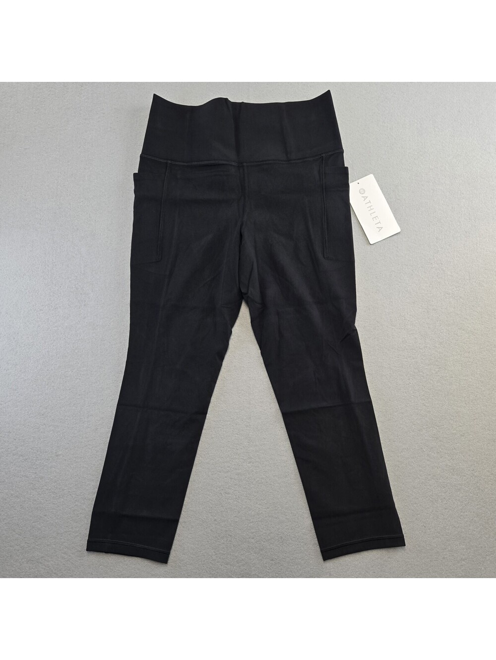 Athleta Salutation Stash Capri Leggings Womens M Tall Black Pockets NWT